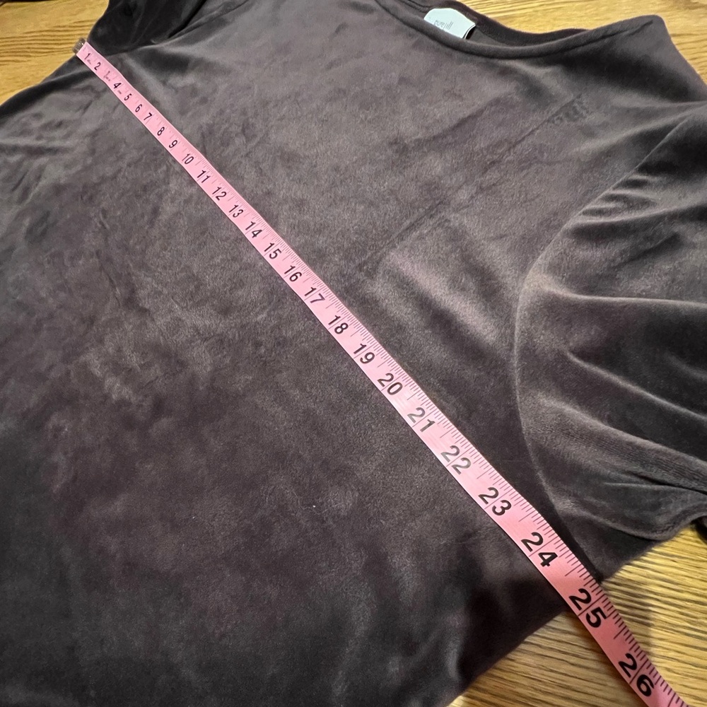 j jill pure jill Plush Velour Tunic Top with Pockets DEEP PLUM~ XL - Picture 3 of 11